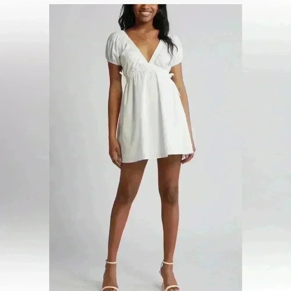 BP Puff Sleeve Poplin Minidress